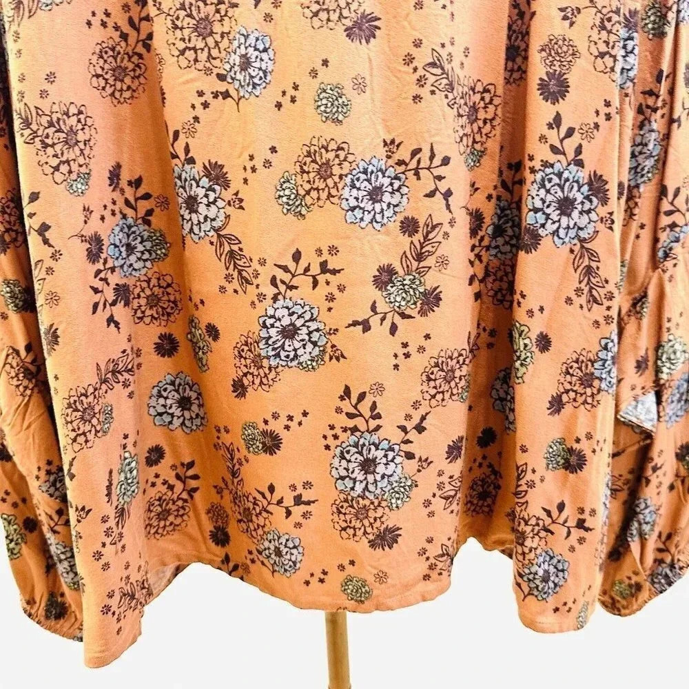 NWT SONOMA Women Long Sleeve Pull Over Keyhole Round Neck Floral  Shirt Size 3X - Picture 9 of 13